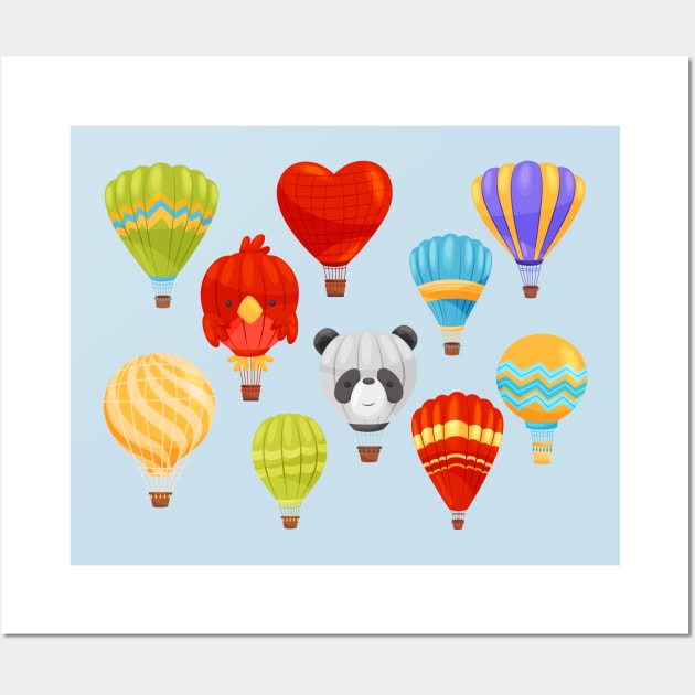 hot air balloon collection Wall Art by Mako Design 